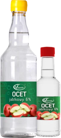 Finesia Ocet Jabłkowy 6% 500ml oraz 200ml szklana butelka